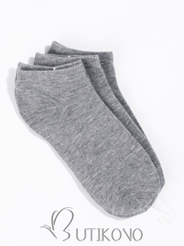 Nízké dámské šedé ponožky - trojbalení