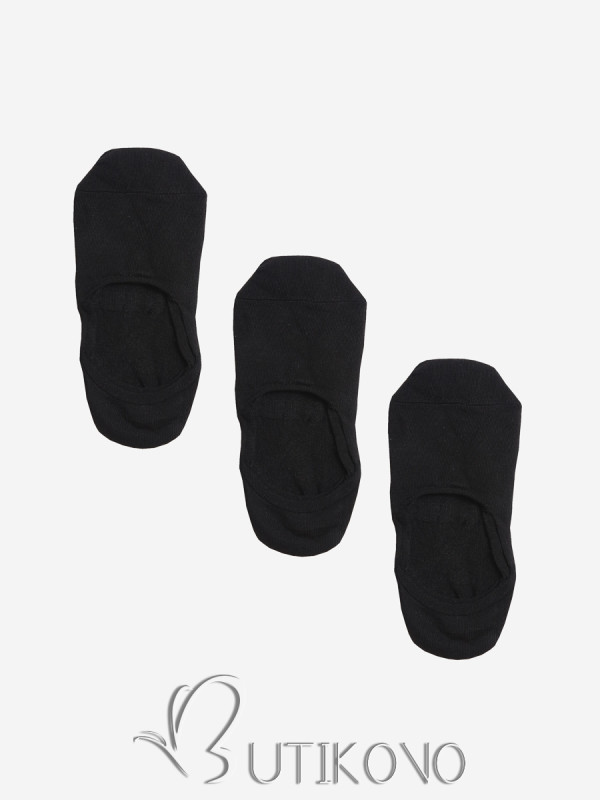 Černé ponožky do balerin - trojbalení