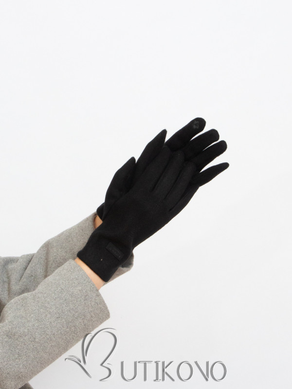 Černé teplé dámské rukavice