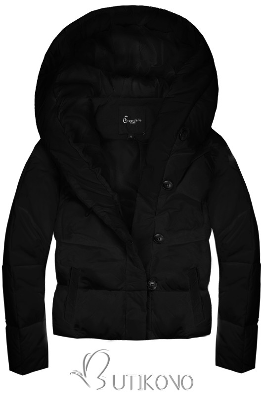 Černá zimní bunda 2 v 1