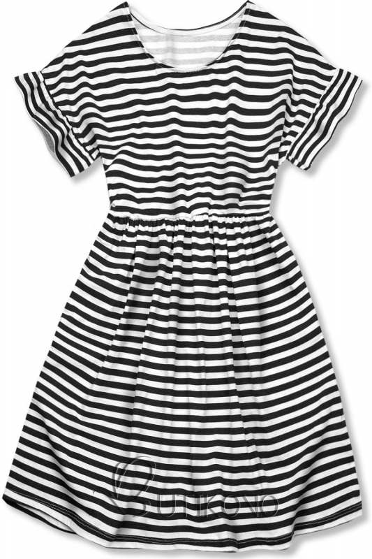Černobílé volné pruhované šaty II.