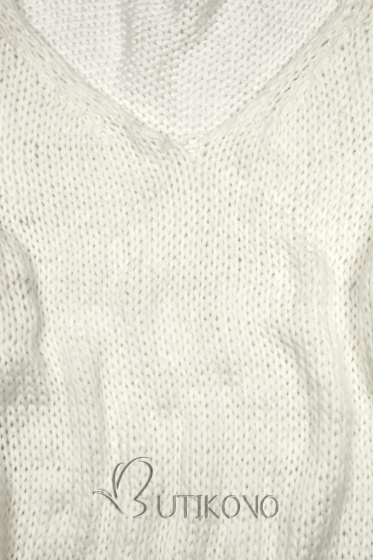 Bílý pletený pulovr