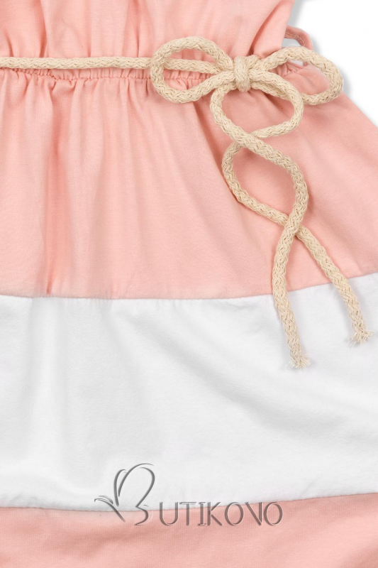Pruhované meruňkovo-bílé šaty
