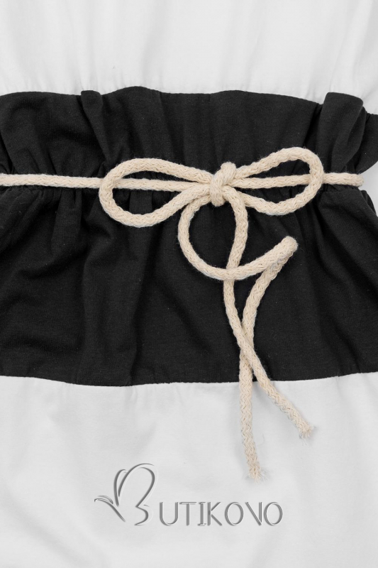 Pruhované černo-bílé šaty