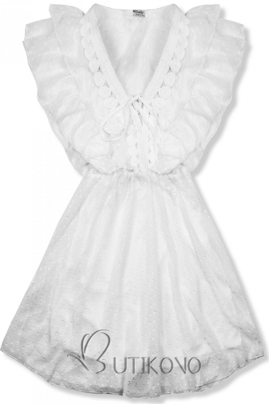 Bílé lehké šifónové šaty