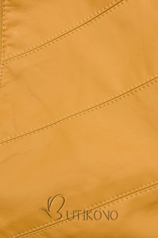 Žlutá koženková bunda