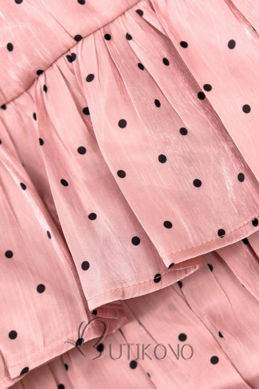 Růžová tečkovaná sukně