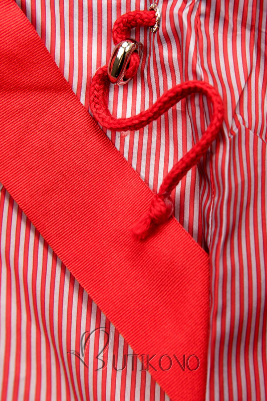 Červená zimní bunda s prodlouženými rukávy