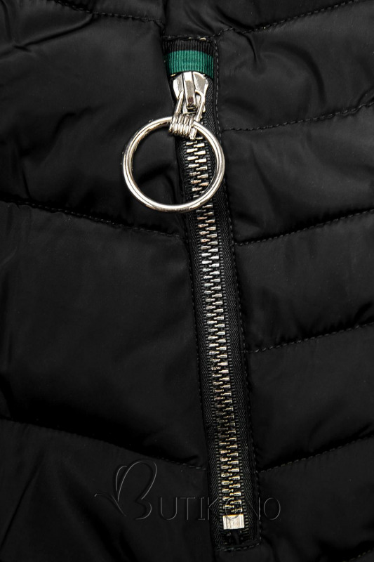 Černá zimní bunda s prodlouženými rukávy