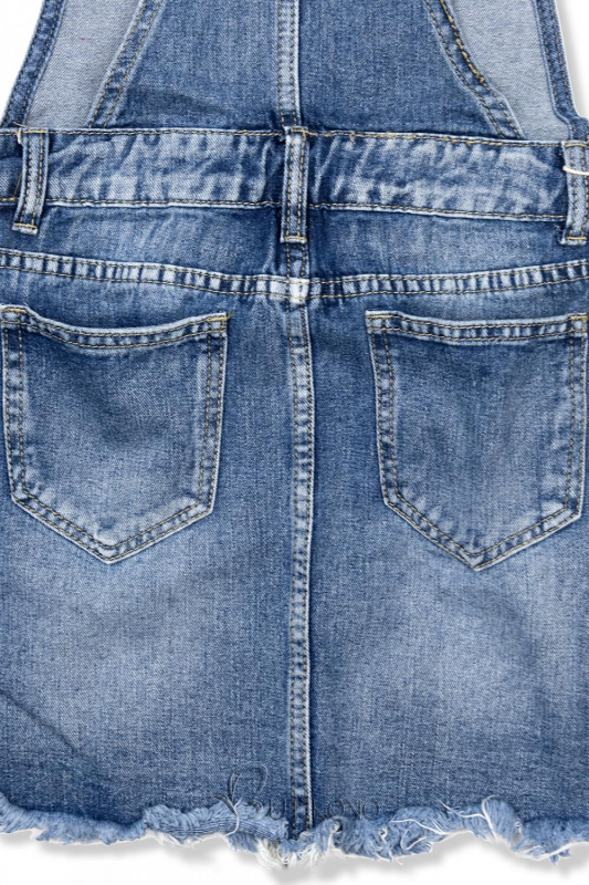 Modrá jeans sukně s laclem