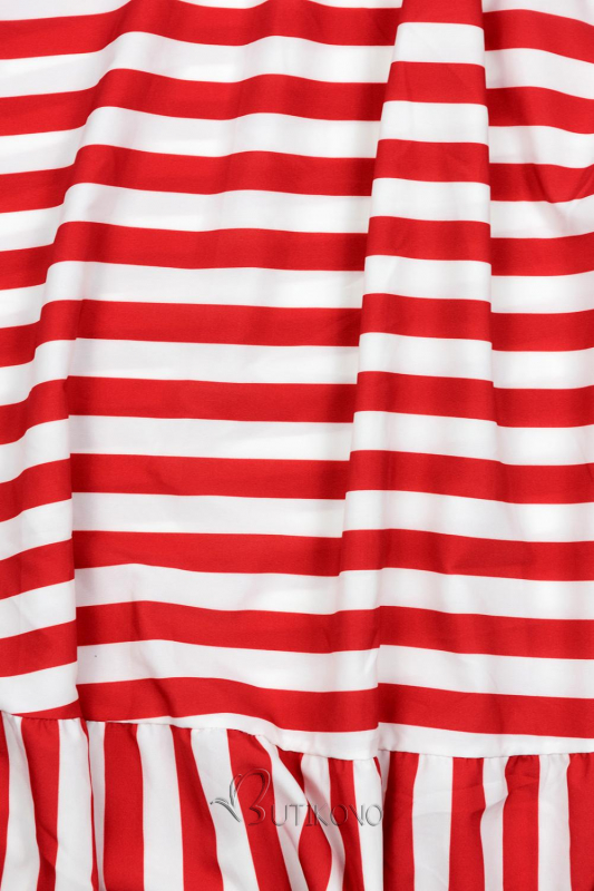 Červeno-bílé maxi šaty v námořnickém stylu