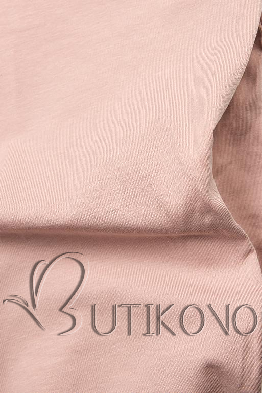 Tunika/Šaty s potiskem ve světle růžové barvě