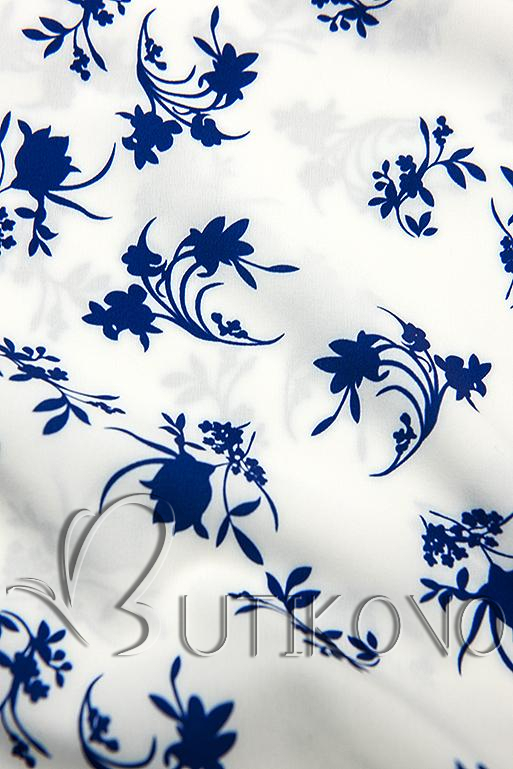 Bílo-modrá košile s květinovým vzorem