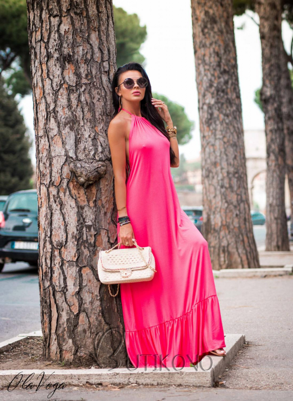 Tmavě růžové šaty MAXI BEACH/O'la Voga