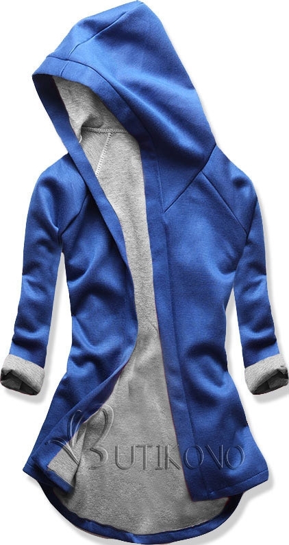 Kobaltově modrá tunika s kapucí
