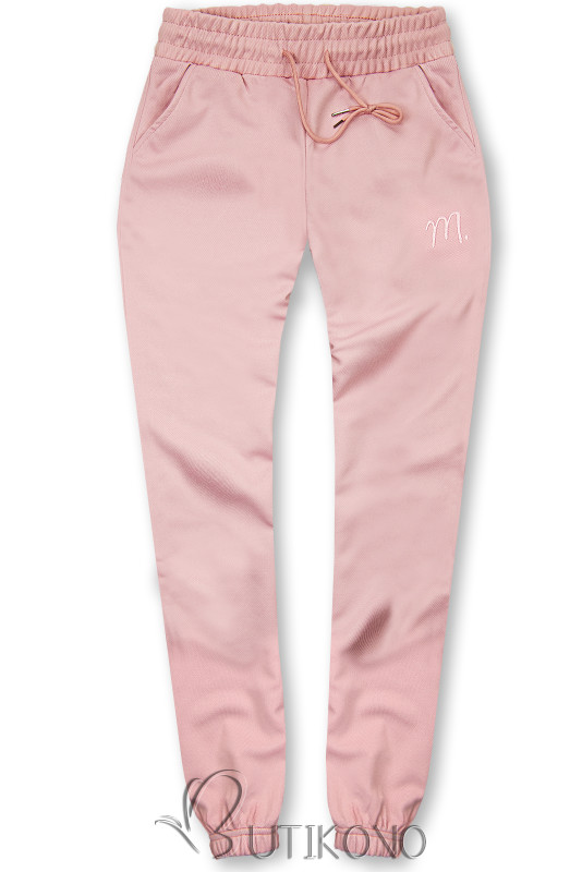 Růžové sportovní kalhoty s kapsami