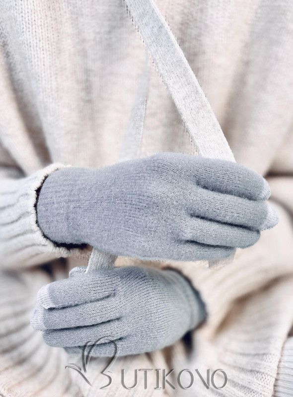 Dámské basic rukavice světle šedé