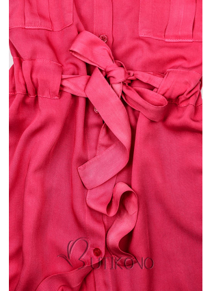 Růžové košilové šaty