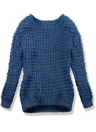 Kobaltově modrý pletený svetr LANA
