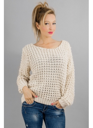 Béžový pletený svetr LANA