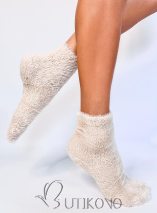 Béžové hřejivé ponožky na zimu