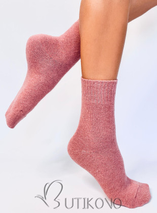 Ružové vlněné ponožky