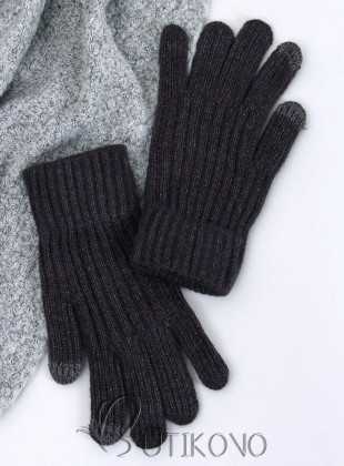 Hřejivé dámské rukavice tmavě šedé