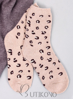 Dámské ponožky s leopardím vzorem 3 - 3 páry