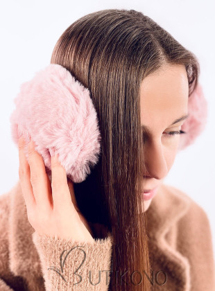 Růžové zimní kožešinové chrániče uší