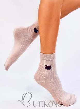Růžové dámské ponožky TEDDY
