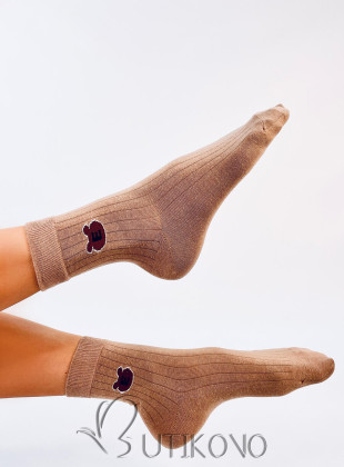 Kávovohnědé dámské ponožky TEDDY