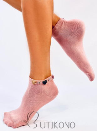 Růžové ponožky se srdíčky
