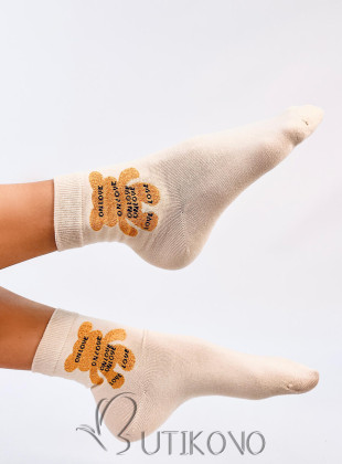 Krémové ponožky ON LOVE