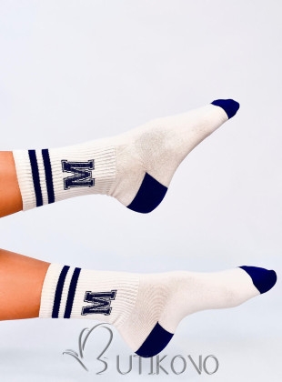 Dámské ponožky SPORTY 1 modrá/bílá