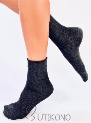 Grafitově šedé hladké dámské ponožky