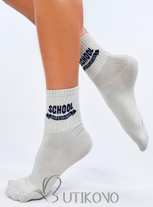 Šedé bavlněné ponožky SCHOOL