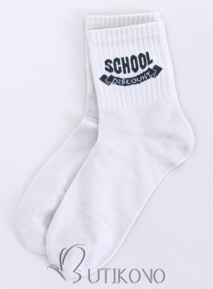 Šedé bavlněné ponožky SCHOOL