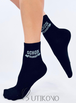 Černé bavlněné ponožky SCHOOL