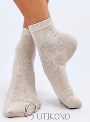 Béžové hladké ponožky bez vzoru