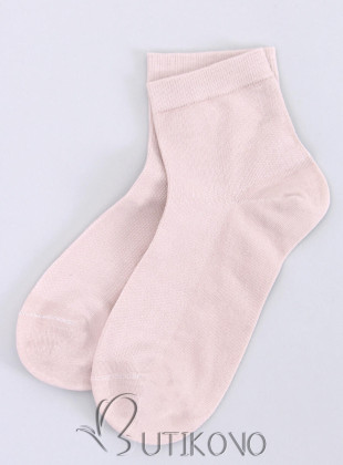 Béžové hladké ponožky bez vzoru
