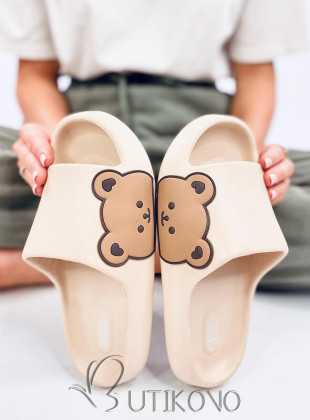 Béžové pantofle TEDDY