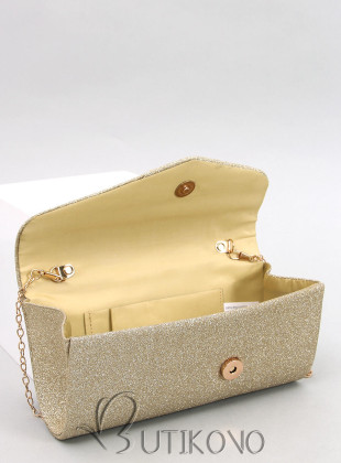 Zlatá lesklá formální kabelka