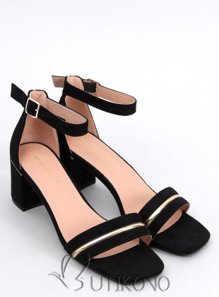 Černé nízké elegantní sandály
