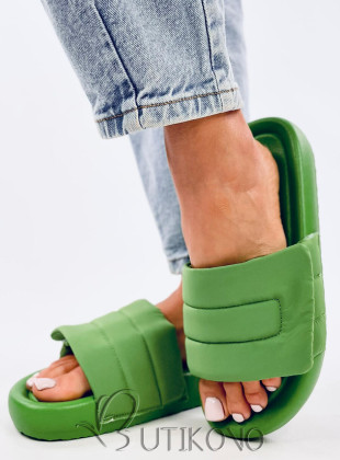 Zelené nylonové pantofle