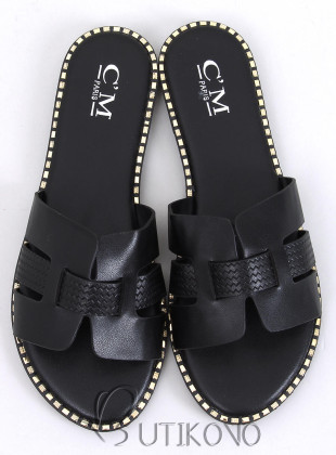 Černé elegantní pantofle