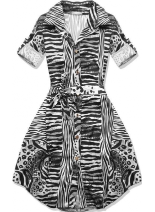 Černo-bílé šaty se vzorem