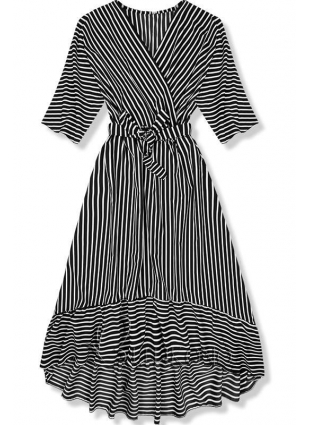 Černo-bílé pruhované maxi šaty I.