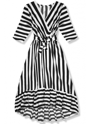 Černo-bílé pruhované maxi šaty III.
