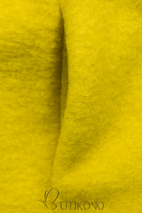 Žlutý vlněný kardigan s broží