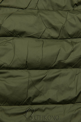 Zelená-černá oboustranná bunda kombinovaná s plyšem